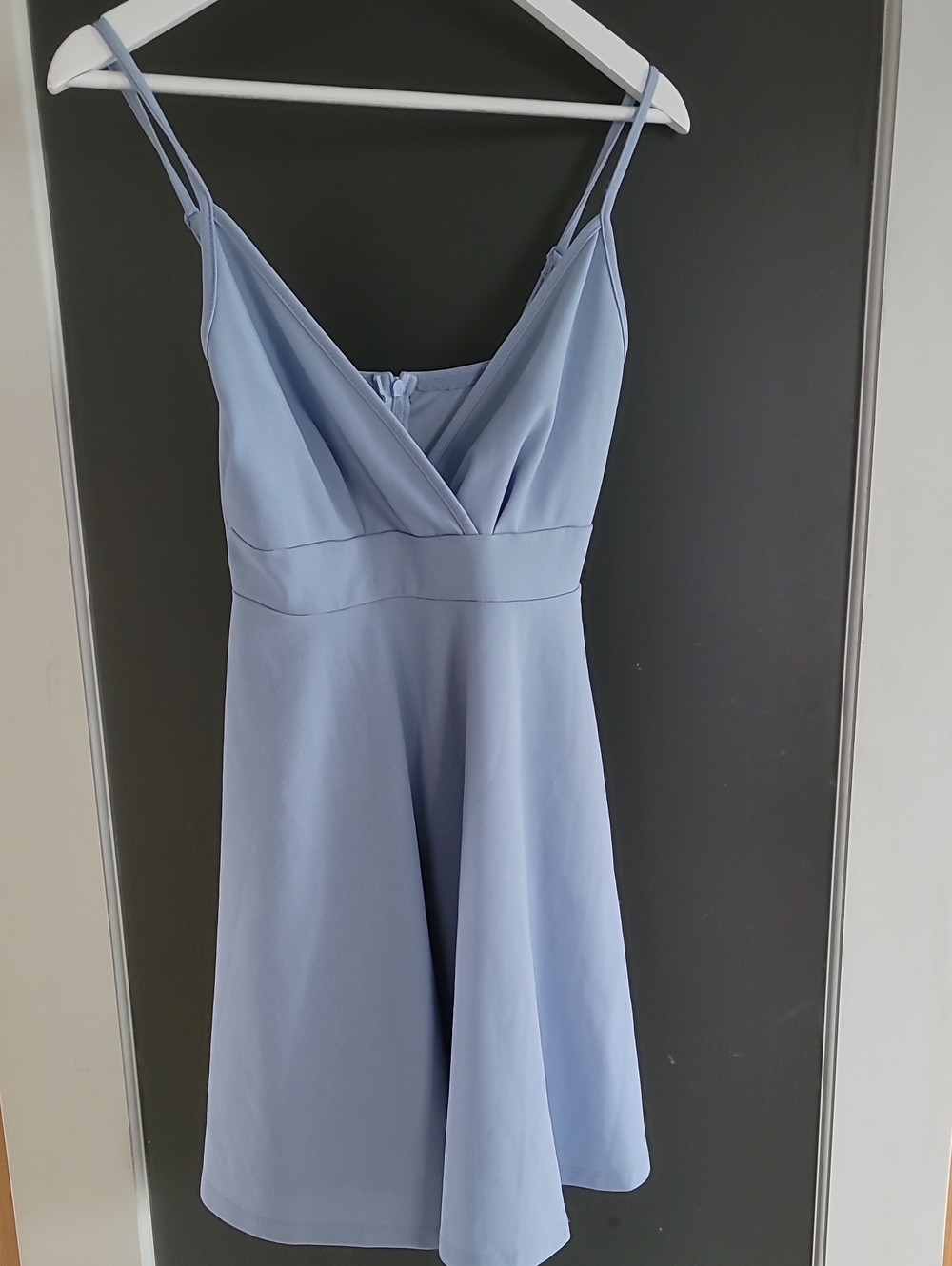 SHEIN Light Blue V-Neck Spaghetti Strap Mini Dress